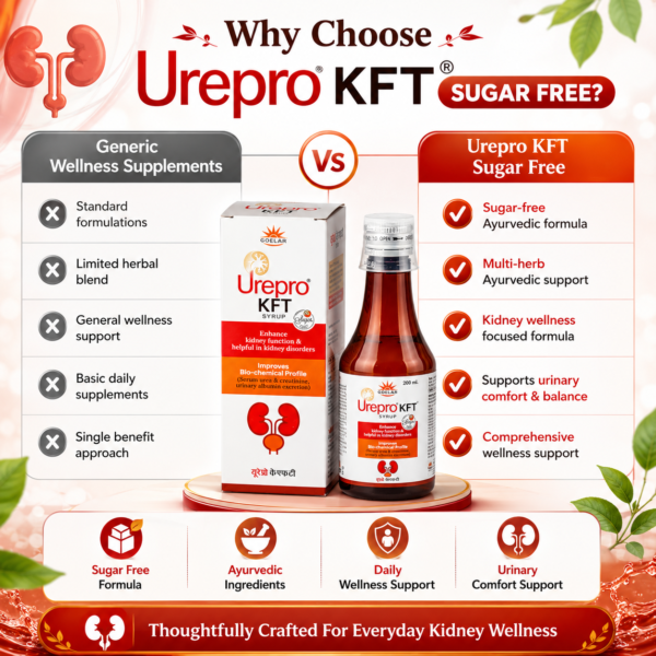 Urepro KFT Syrup Sugar Free – Ayurvedic Support for Enhanced Kidney Function (200 ML)